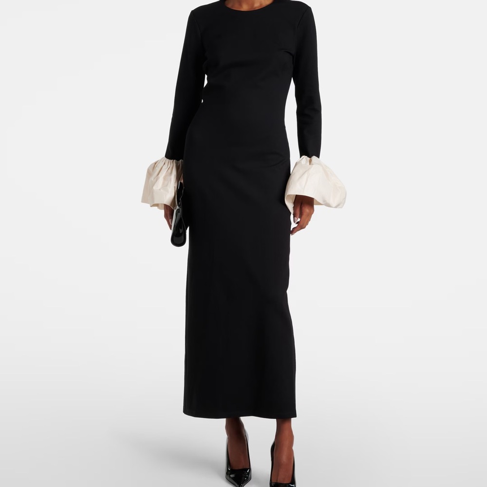 STAUD Hawthorn Dress with Cream Sleeves NWT